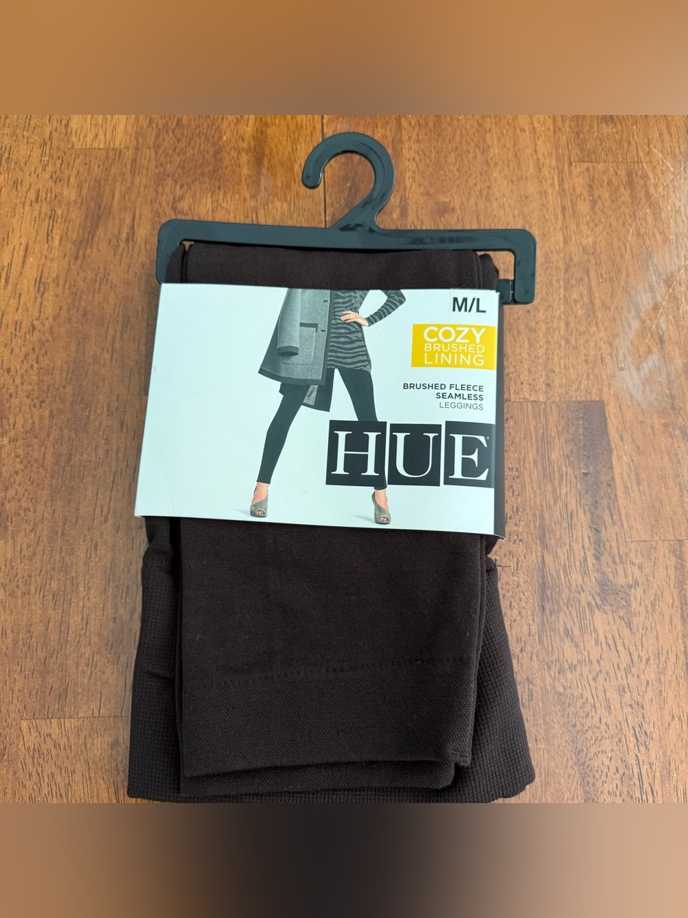HUE Brushed Fleece Seamless Leggings - Dark Brown